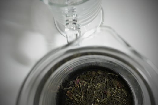 Green tea leaves ready to be brewed