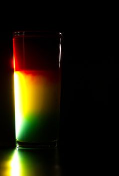 Traffic light, a designer cocktail with eccentric lighting