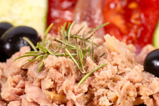 A freshly made tuna salad with Mediterranean herbs