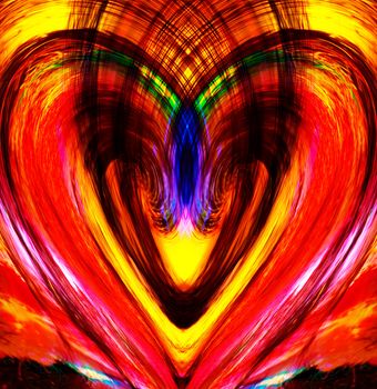 Absract heart reds yellows background valentines day