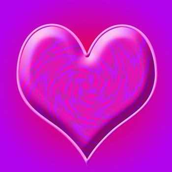 purple and pink heart with abstract hearts in the center of the middle heart twisting into the center