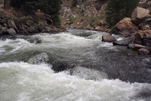 white water on a river in colorado