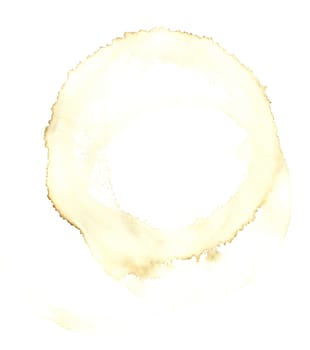 Coffee stain on a white background. Scanned at high quality.