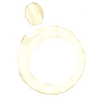 Coffee stain on a white background. Scanned at high quality.