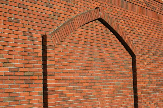 Close up of a brickwall showing unique pattern.
