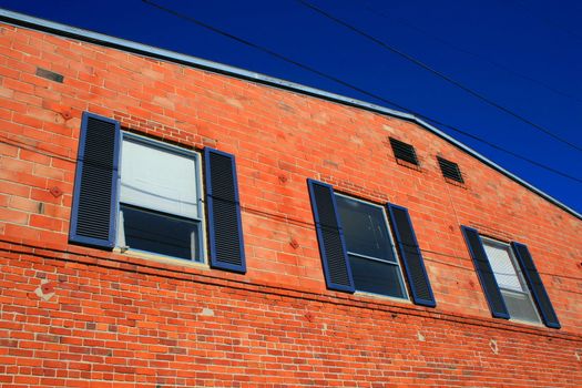 Close up of the building windows.
