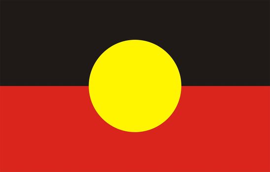 2D illustration of the flag of Aboriginal