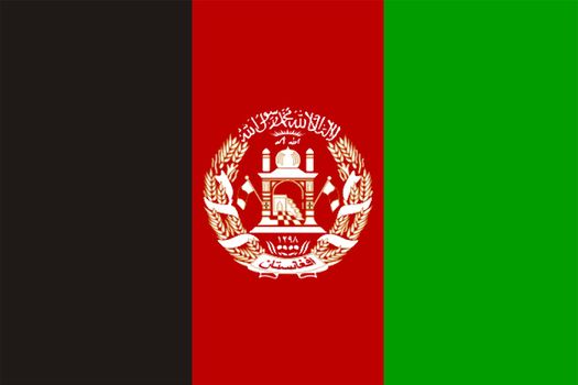 Afghanistan national flag. Illustration on white background
