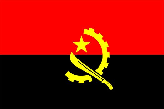 2D illustration of the flag of Angola vector
