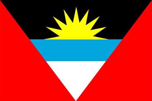 2D illustration of the flag of Antigua And Barbuda vector