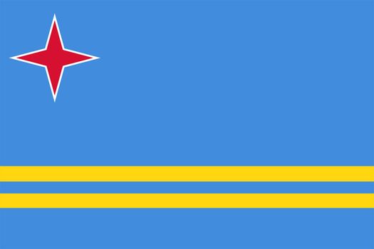 2D illustration of the flag of Aruba vector