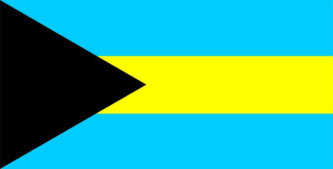 2D illustration of the flag of Bahamas vector