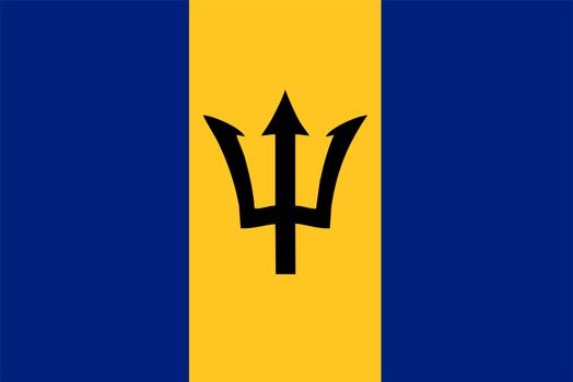 2D illustration of the flag of Barbados vector