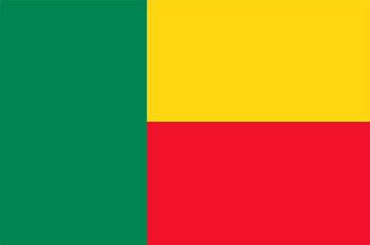 2D illustration of the flag of Benin vector