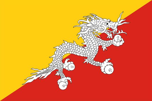 2D illustration of the flag of Bhutan