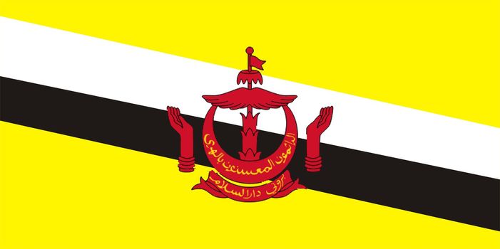 Brunei national flag. 2D flag Illustration clip art