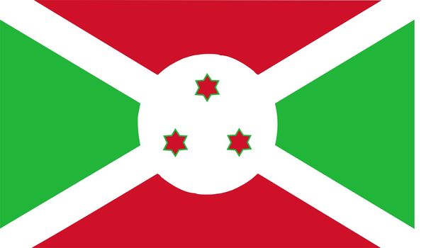 2D illustration of the flag of Burundi vector