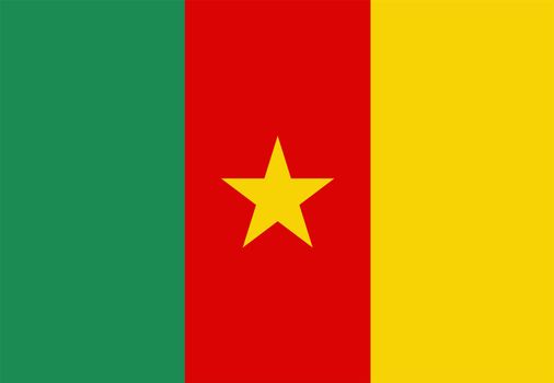 2D illustration of the flag of Cameroon