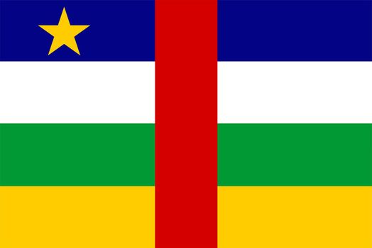 2D illustration of the flag of Central African Republic vector