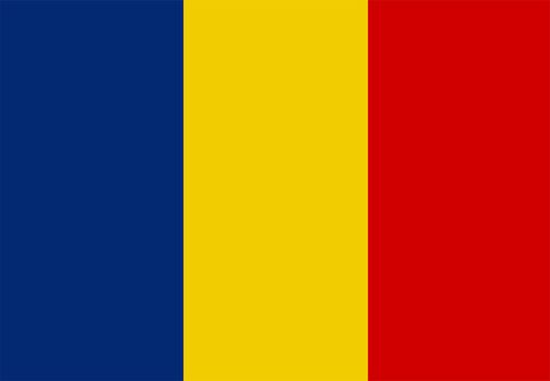 Flag of Chad national country symbol illustration