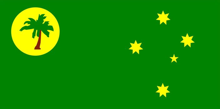 2D illustration of the flag of Cocos Keeling Islands