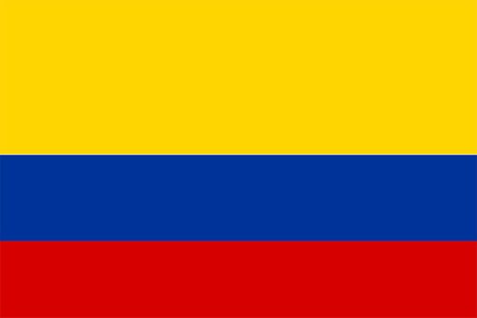 2D illustration of the flag of Colombia vector