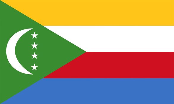 2D illustration of the flag of Comoros vector