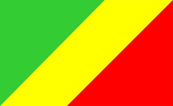 2D illustration of the flag of Congo