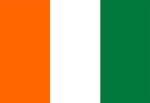 2D illustration of the flag of Cote D`Ivoire vector