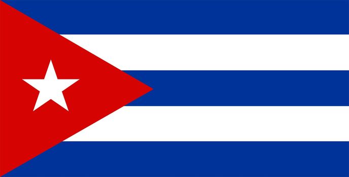2D illustration of the flag of Cuba vector