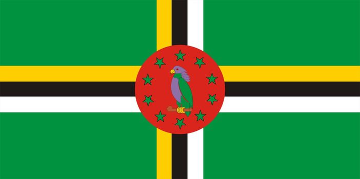 2D illustration of the flag of Dominica