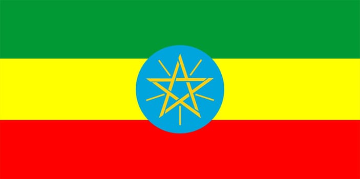 2D illustration of the flag of Ethiopia vector