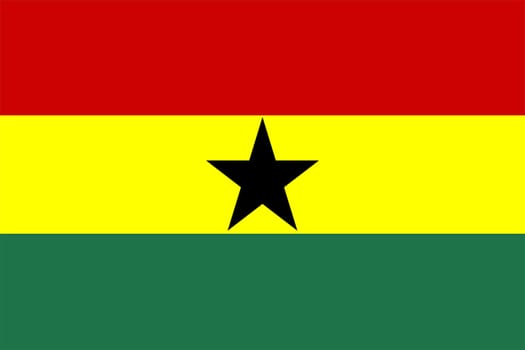 2D illustration of the flag of Ghana vector