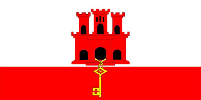 2D illustration of the flag of Gibraltar