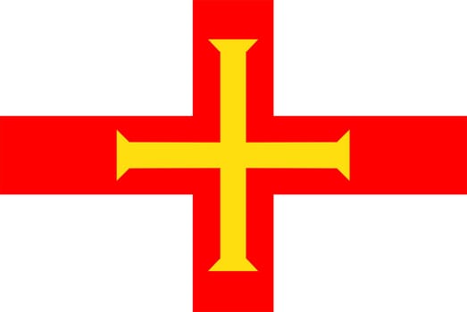 2D illustration of the flag of Guernsey vector