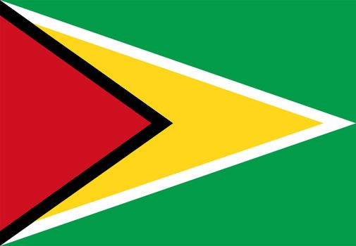 2D illustration of the flag of Guyana vector