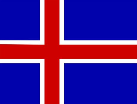 2D illustration of the flag of Iceland vector