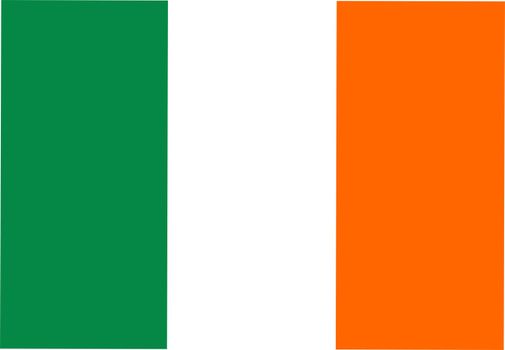 the flag of ireland with no pole over white