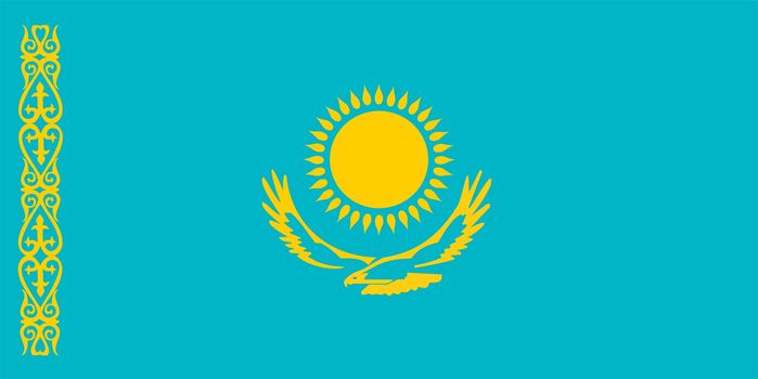 2D illustration of the flag of Kazakhstan