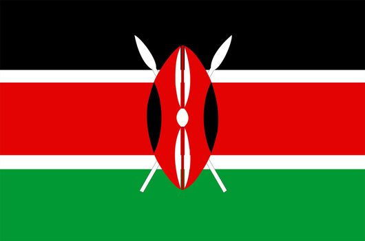 2D illustration of the flag of Kenya vector