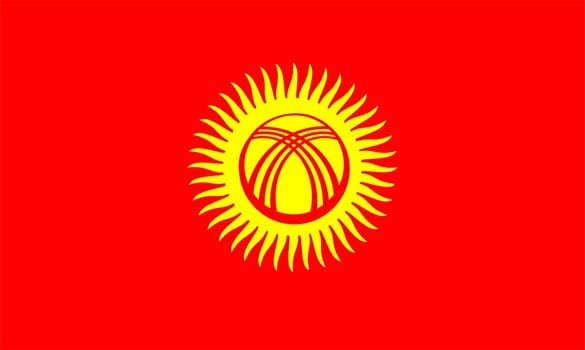 2D illustration of the flag of Kyrgyzstan
