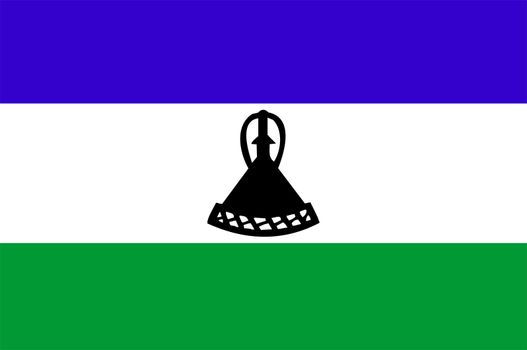 2D illustration of the flag of Lesotho