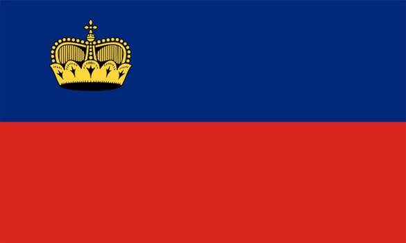2D illustration of the flag of Liechtenstein