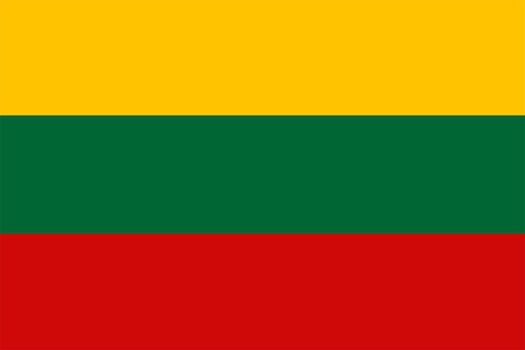 2D illustration of the flag of Lithuania vector