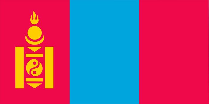 2D illustration of the flag of Mongolia vector