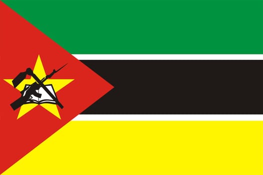 2D illustration of the flag of Mozambique