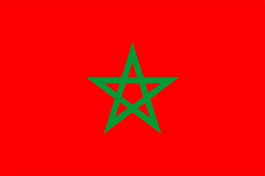 2D illustration of the flag of Morocco vector