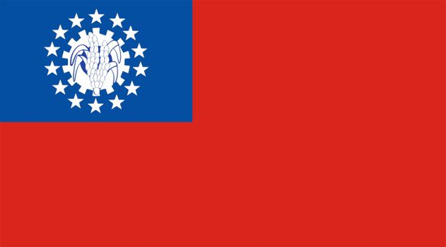 Myanmar national flag. Illustration on white background