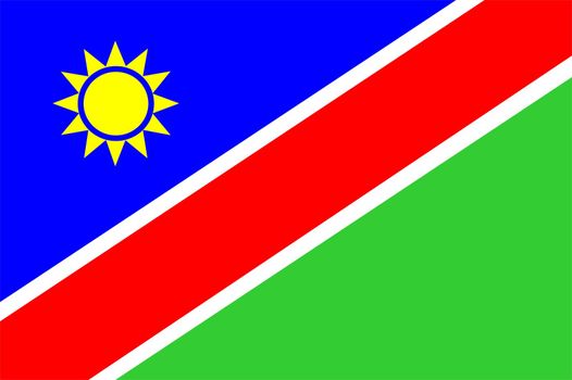 2D illustration of the flag of Namibia vector