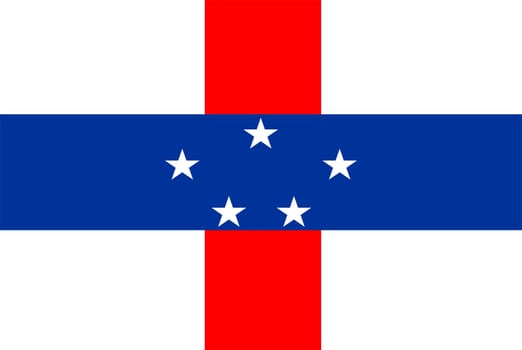 2D illustration of the flag of Netherlands Antilles vector